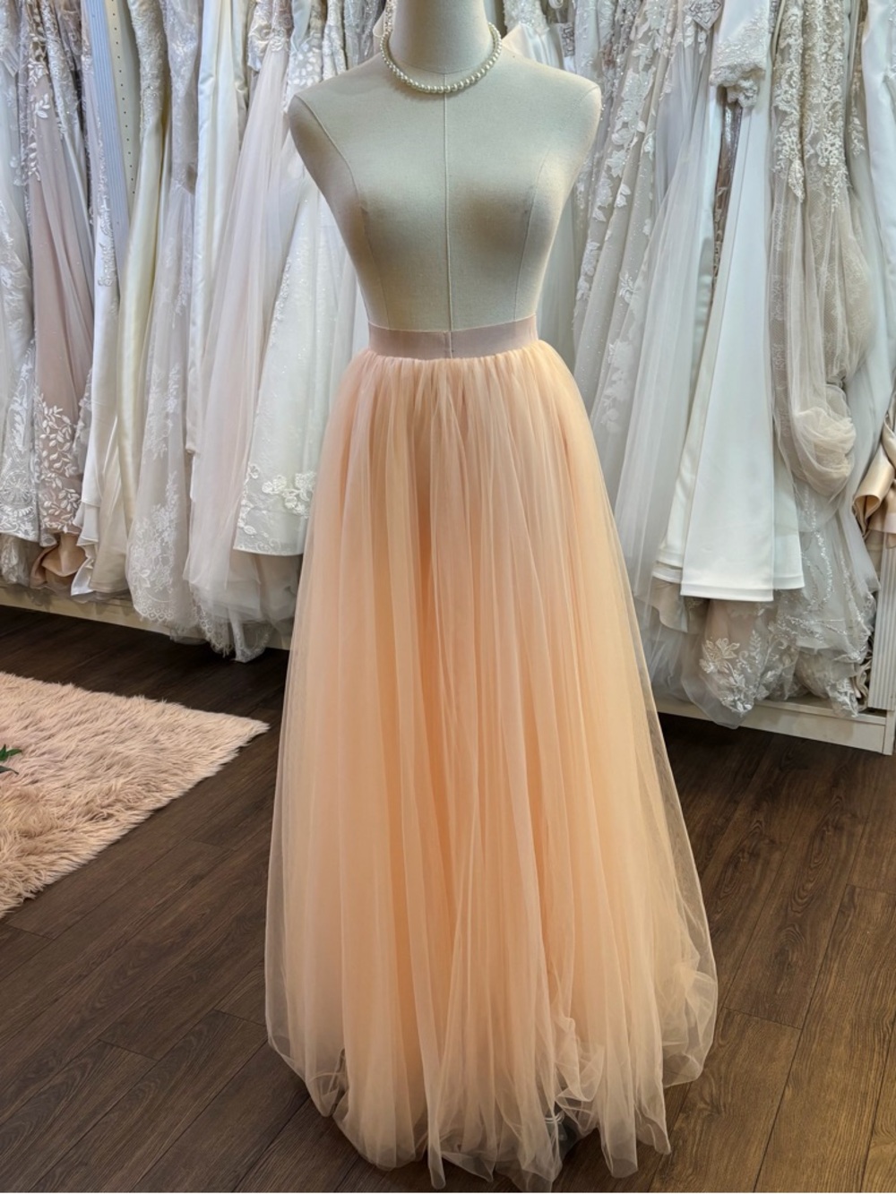 Peach Tulle Maxi Skirt - Elegant Women's Skirt